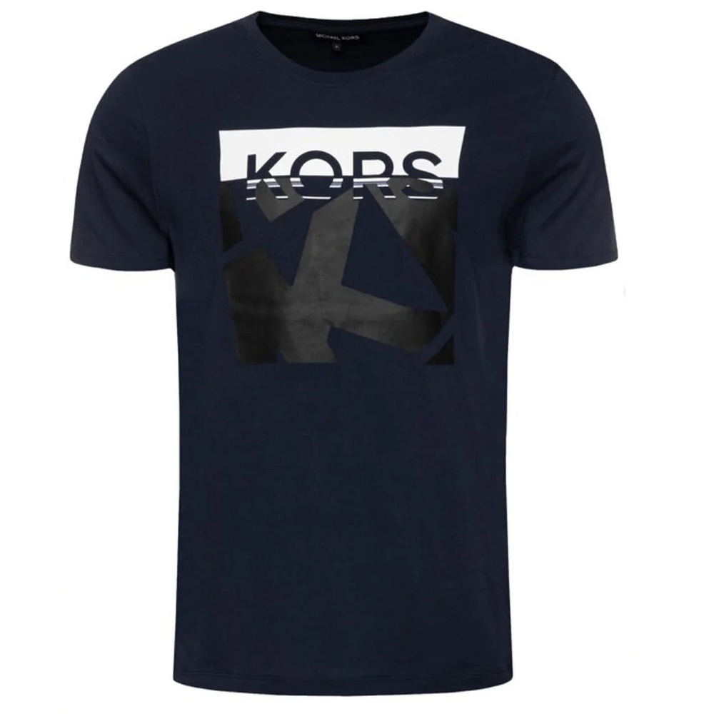 NWT Michael Kors Collection Blue Graphic Short Sleeve Tee